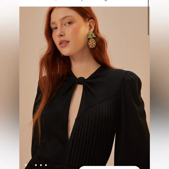 FARM Rio Black Jumpsuit with Wide-Leg Palazzo and Belted Waist - Picture 6 of 10